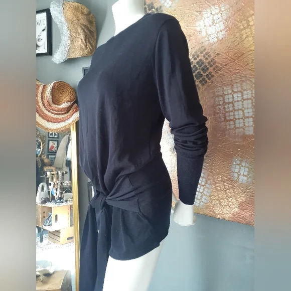 Nwt Zara Silk/Cotton Blend Tie Waist Sweater - Picture 5 of 15